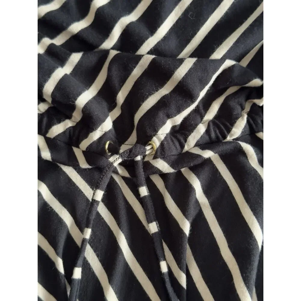 Calvin Klein Black & White Striped Maxi Dress Size XL